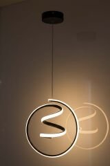 Amazon Model Siyah Power Led Avize, 3 Renk Yanabilen Lüks Led Avize, Mutfak Salon Hol Oda Led Sarkıt Avize