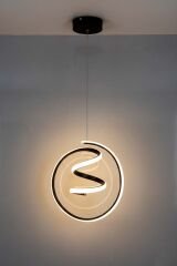 Amazon Model Siyah Power Led Avize, 3 Renk Yanabilen Lüks Led Avize, Mutfak Salon Hol Oda Led Sarkıt Avize