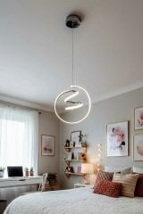 Amazon Model Krom Power Led Avize, 3 Renk Yanabilen Lüks Led Avize, Mutfak Salon Hol Oda Led Sarkıt Avize