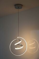 Amazon Model Krom Power Led Avize, 3 Renk Yanabilen Lüks Led Avize, Mutfak Salon Hol Oda Led Sarkıt Avize