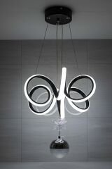 Lizbon Serisi Tek Toplu Siyah Led Avize, 3 Renk Yanabilen Sarkıt Power Led Avize, Mutfak Salon Hol Sarkıt Led Avize