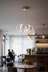 Lizbon Serisi Küçük Krom Led Avize, 3 Renk Yanabilen Sarkıt Power Led Avize, Mutfak Salon Hol Sarkıt Led Avize