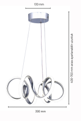 Lizbon Serisi Küçük Krom Led Avize, 3 Renk Yanabilen Sarkıt Power Led Avize, Mutfak Salon Hol Sarkıt Led Avize