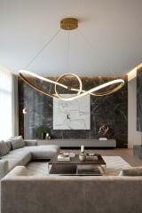 Barok Model Eskitme Led Avize, 3 Renk Yanabilen Power Led Avize, Oturma Odasi Salon Yemek Masası Sarkıt Led Avize