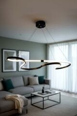 Hayal Model Siyah Led Avize, 3 Renk Yanabilen Power Led Avize, Oturma Odasi Salon Yemek Masası Sarkıt Led Avize