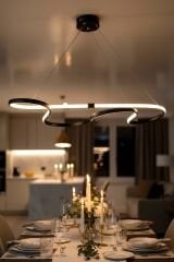 Hayal Model Siyah Led Avize, 3 Renk Yanabilen Power Led Avize, Oturma Odasi Salon Yemek Masası Sarkıt Led Avize