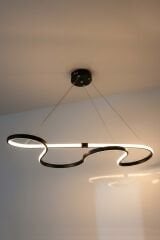 Hayal Model Siyah Led Avize, 3 Renk Yanabilen Power Led Avize, Oturma Odasi Salon Yemek Masası Sarkıt Led Avize