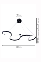 Hayal Model Siyah Led Avize, 3 Renk Yanabilen Power Led Avize, Oturma Odasi Salon Yemek Masası Sarkıt Led Avize