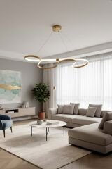 Hayal Model Eskitme Led Avize, 3 Renk Yanabilen Power Led Avize, Oturma Odasi Salon Yemek Masası Sarkıt Led Avize