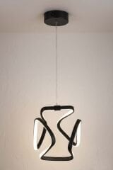 Clover Model Siyah Power Led Avize, 3 Renk Yanabilen Lüks Led Avize, Mutfak Salon Hol Oda Led Sarkıt Avize