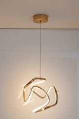 Clover Model Gold Power Led Avize, 3 Renk Yanabilen Lüks Led Avize, Mutfak Salon Hol Oda Led Sarkıt Avize