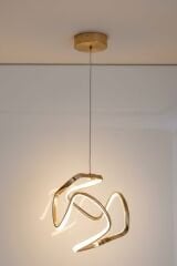 Clover Model Gold Power Led Avize, 3 Renk Yanabilen Lüks Led Avize, Mutfak Salon Hol Oda Led Sarkıt Avize