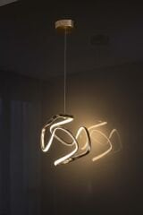 Clover Model Gold Power Led Avize, 3 Renk Yanabilen Lüks Led Avize, Mutfak Salon Hol Oda Led Sarkıt Avize