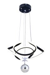 Napoli Serisi Tek Toplu Siyah Sarkıt Avize, 3 Renk Yanabilen Power Led Avize, Modern Salon Oturma Odası Led Avize