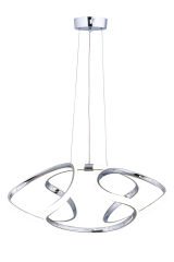 Napoli Serisi Küçük Krom Sarkıt Avize, 3 Renk Yanabilen Power Led Avize, Modern Salon Oturma Odası Led Avize