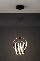 Sofya Model Siyah Power Led Avize, 3 Renk Yanabilen Lüks Led Avize, Mutfak Salon Hol Oda Led Sarkıt Avize