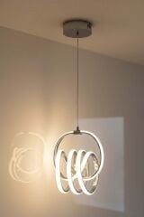 Sofya Model Krom Power Led Avize, 3 Renk Yanabilen Lüks Led Avize, Mutfak Salon Hol Oda Led Sarkıt Avize