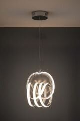 Sofya Model Krom Power Led Avize, 3 Renk Yanabilen Lüks Led Avize, Mutfak Salon Hol Oda Led Sarkıt Avize