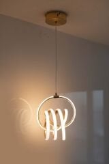 Sofya Model Gold Power Led Avize, 3 Renk Yanabilen Lüks Led Avize, Mutfak Salon Hol Oda Led Sarkıt Avize