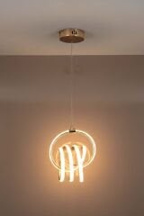 Sofya Model Gold Power Led Avize, 3 Renk Yanabilen Lüks Led Avize, Mutfak Salon Hol Oda Led Sarkıt Avize