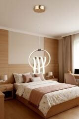 Sofya Model Gold Power Led Avize, 3 Renk Yanabilen Lüks Led Avize, Mutfak Salon Hol Oda Led Sarkıt Avize