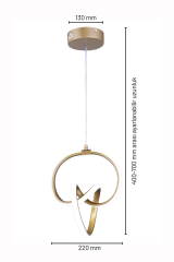 Prag Model Eskitme Power Led Avize, 3 Renk Yanabilen Lüks Led Avize, Mutfak Salon Hol Oda Led Sarkıt Avize