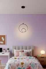 Porto Model Siyah Power Led Avize, 3 Renk Yanabilen Lüks Led Avize, Mutfak Salon Hol Oda Led Sarkıt Avize