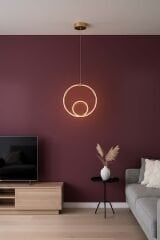 Porto Model Eskitme Power Led Avize, 3 Renk Yanabilen Lüks Led Avize, Mutfak Salon Hol Oda Led Sarkıt Avize