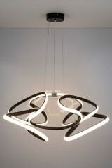 Napoli Serisi Büyük Siyah Sarkıt Avize, 3 Renk Yanabilen Power Led Avize, Modern Salon Oturma Odası Led Avize