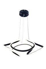 Napoli Serisi Büyük Siyah Sarkıt Avize, 3 Renk Yanabilen Power Led Avize, Modern Salon Oturma Odası Led Avize