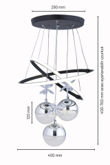 Orkide Model 3 Toplu Sarkıt Led Avize, 3 Renk Yanabilen Led Avize, Modern Salon Oturma Odası Led Avize