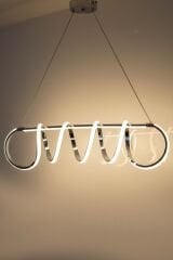 Sare Serisi Krom Sarkıt Led Avize, Yemek Masası Salon Oda Sarkıt Led Avize, 3 Renk Yanabilen Power Led Avize