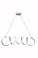 Sare Serisi Krom Sarkıt Led Avize, Yemek Masası Salon Oda Sarkıt Led Avize, 3 Renk Yanabilen Power Led Avize