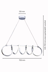 Sare Serisi Krom Sarkıt Led Avize, Yemek Masası Salon Oda Sarkıt Led Avize, 3 Renk Yanabilen Power Led Avize