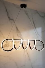 Sare Serisi Siyah Sarkıt Led Avize, Yemek Masası Salon Oda Sarkıt Led Avize, 3 Renk Yanabilen Power Led Avize