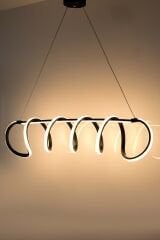 Sare Serisi Siyah Sarkıt Led Avize, Yemek Masası Salon Oda Sarkıt Led Avize, 3 Renk Yanabilen Power Led Avize