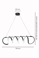 Sare Serisi Siyah Sarkıt Led Avize, Yemek Masası Salon Oda Sarkıt Led Avize, 3 Renk Yanabilen Power Led Avize
