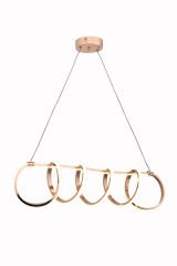 Sare Serisi Gold Sarkıt Led Avize, Yemek Masası Salon Oda Sarkıt Led Avize, 3 Renk Yanabilen Power Led Avize