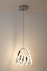 Yay Model Krom Power Led Avize, 3 Renk Yanabilen Lüks Led Avize, Mutfak Salon Hol Oda Led Sarkıt Avize