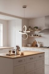 Yonca Model Krom Power Led Avize, 3 Renk Yanabilen Lüks Led Avize, Mutfak Salon Hol Oda Led Sarkıt Avize