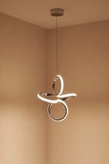 Yonca Model Krom Power Led Avize, 3 Renk Yanabilen Lüks Led Avize, Mutfak Salon Hol Oda Led Sarkıt Avize