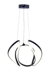 Kiev Serisi Büyük Siyah Led Avize, 3 Renk Yanabilen Power Led Avize, Mutfak Salon Hol Sarkıt Led Avize