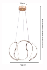 Kiev Serisi Büyük Gold Led Avize, 3 Renk Yanabilen Power Led Avize, Mutfak Salon Hol Sarkıt Led Avize