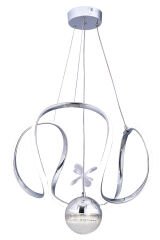 Kiev Serisi Tek Toplu Krom Led Avize, 3 Renk Yanabilen Power Led Avize, Mutfak Salon Hol Sarkıt Led Avize