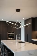 Barok Model Siyah Led Avize, 3 Renk Yanabilen Power Led Avize, Oturma Odasi Salon Yemek Masası Sarkıt Led Avize