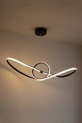 Barok Model Siyah Led Avize, 3 Renk Yanabilen Power Led Avize, Oturma Odasi Salon Yemek Masası Sarkıt Led Avize