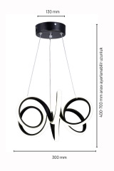 Lizbon Serisi Küçük Siyah Led Avize, 3 Renk Yanabilen Sarkıt Power Led Avize, Mutfak Salon Hol Sarkıt Led Avize