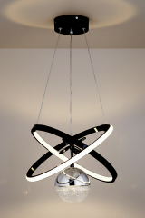 Kıraç Model Tek Top Siyah Sarkıt Led Avize, 3 Renk Yanabilen Power Led Avize