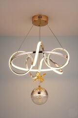 Dart Serisi Tek Toplu Gold Led Avize, Sarkıt Power Led Avize, 3 Renk Yanabilen Led Avize