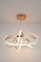 Dart Serisi Gold Büyük Led Avize, Sarkıt Power Led Avize, 3 Renk Yanabilen Led Avize